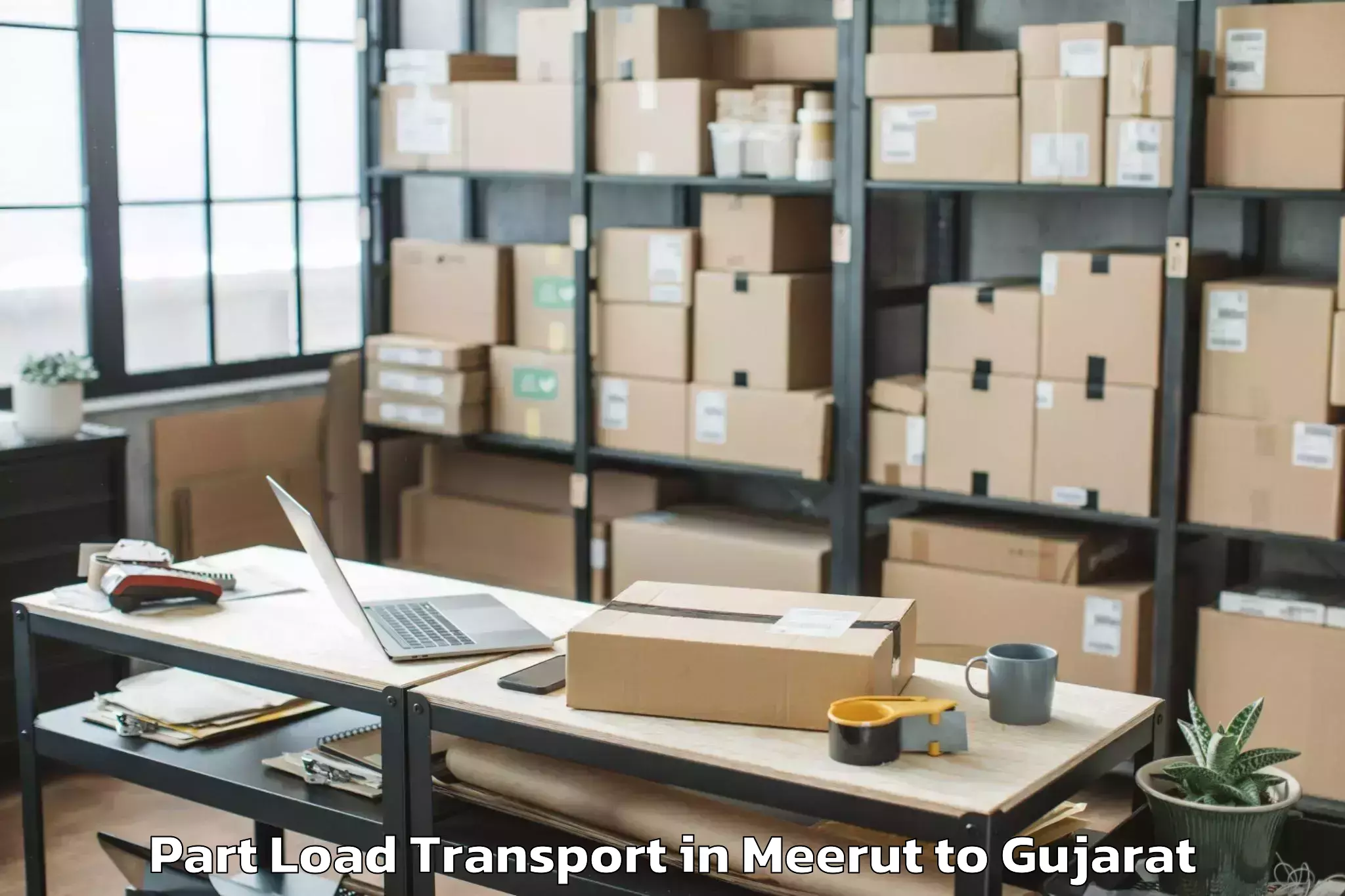 Top Meerut to Vadali Part Load Transport Available